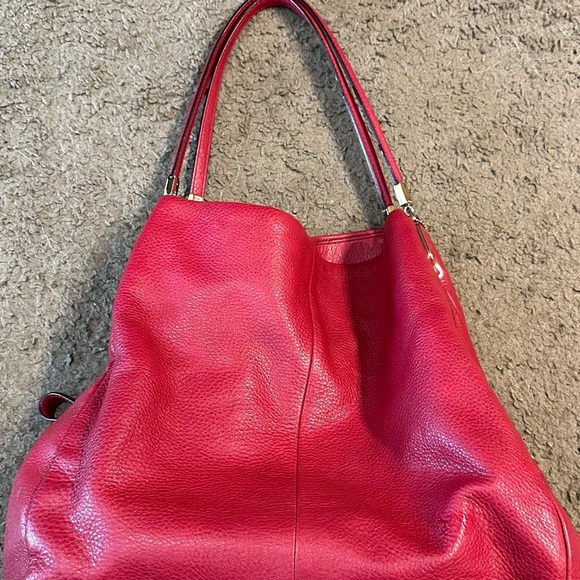 Coach leather bag, Never used, Perfect condition.  100 % , Original. Red color. - Picture 1 of 13